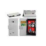 White Protective PU Leather Case Shock Proof Cellphone Wallet Case With Stand thumbnail-1