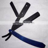 CUT THROAT SHAVETTE STRAIGHT SHAVING RAZOR Black Blade Blue Handle thumbnail-6