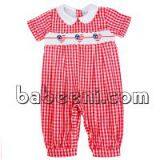 Cute heart hand smocked boy bubble romper - BC 673