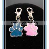 2015 Factory Price Enamel Dog Paw Print Keychain Paw Print Pendant Keychain