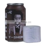 100% cotton white tin can compressed t-shirt promotional&gift partner