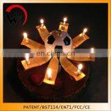 Shimmering Gold Tropy Shape Happy Birthday Singing Candles thumbnail-1