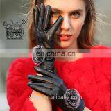 China Factory Wholesale Winter Warm Real Sheepskin Soft Leather Work Glove for Lady thumbnail-1