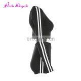 Newest Woman Side Ribbon Slimming Long Sleeve Sweat Yoga Sport Suit thumbnail-5