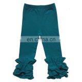 Infant Toddler Girls Double Icing Ruffle Leggings Triple Cotton Boutique Elastic Waist Slacks Joggers 27 Plain Colors 10 Sizes thumbnail-4