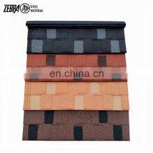 0.28 0.3 0.35 0.38 0.4mm Thickness Black Red Brown Shingle Type Stone Coated Metal Roofing Tile thumbnail-1