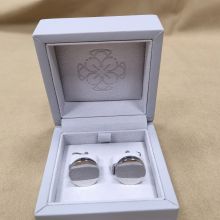 Cufflinks box Grey leather boxes White microfiber box MDF wooden box frame Removable insert