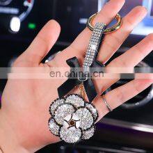 Diamond Camellia Car Key Ring Fashion Flower Car Keychain Lady Bag Hanging Chain Creativity Key Case For Car thumbnail-4
