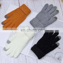 Wholesale Custom Acrylic Knitted Gloves Women Mnes Warm Knitted Winter Gloves For Outdoor thumbnail-3