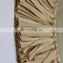 Wholesale Seagrass Wall Mirror Bohemian in Natural Straw Sun Mirrors Wall Decor Best Price Woven Vietnam Supplier thumbnail-3