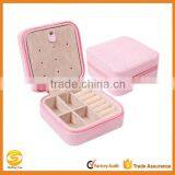 Small Pink Faux Leather Travel Jewelry Box Organizer Display Storage Case thumbnail-1