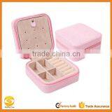 Small Pink Faux Leather Travel Jewelry Box Organizer Display Storage Case