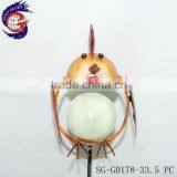 Decorating Garden Edging With Metal Glow in Dark Bird Stake thumbnail-6