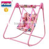 Feili toys baby doll swing with pink metal tube doll swing set swing toy