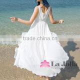 Elegant and Attractive Beach Dress Party V Top Long Dress Bra Top Dresses Sale Designer White Christmas Dresses for Women thumbnail-2