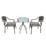 Cheap Metal 3pc Bistro Table Chair Set Backyard Indoor-ourdoor Rattan/wicker thumbnail-1