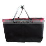 Foldable bulk family picnic cooler basket, cooler bag