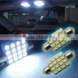 2x White 16-SMD 1.50" 36mm 6418 C5W LED Bulbs For Car License Plate Light OYXL thumbnail-3