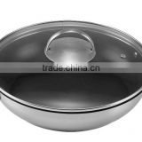 SA-12081 Stainless Steel Non Stick Wok / Frying wok / Induction Cooking wok / Chinese wok