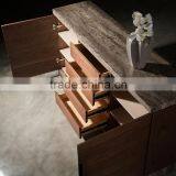 Travertine Top Wood Side Cabinet Design With Drawers Latest Design For Dining Room Use thumbnail-5