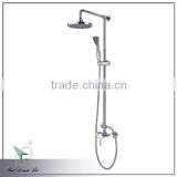 Polished chrome retailer and wholesale single handle rainfall shower mixer with adjustable stainless steel sliding bar