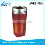 High Quality Square Shape Plastic Stainless Steel Coffee Travel Cup thumbnail-5