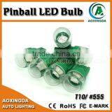 High Brightness 2 SMD 5630 Clear Lens 6.3V Pinball LED T10 Light Bulb