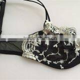 Black Net Yarn Embroidery Thin Bra thumbnail-3