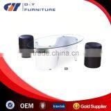 S Sharp Modern Design High Gloss Coffee Table With 2 Stools thumbnail-1