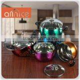 10pcs Stainless Steel Hot Pot Casserole Set With Glass Lid and Size16/18/20/22/24cm