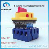 Isolator switch YMD11-80A 4P load break switch universal power cut off switch on-off changeover cam switch 8 sliver contacts