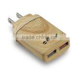 Quick Charge 3.0 Daul USB Wall Charger, USB Travel Charger, Travel Charger Wood