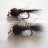 Harora goldhead black (Nymph trout flies)