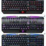 Motospeed K60L Water Resistant USB Wired 104-Key Keyboard w/ 3-Color Backlight - Black