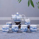 Chinese Style 7 Pieces Blue and White Porcelain Tea Set thumbnail-3
