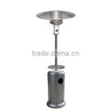 Stand-up patio heater silver hammered
