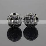 Round Brilliant Cut CZ Diamond Zircon Beads for Pendants or Charms Loose Black Zirconia Balls thumbnail-4