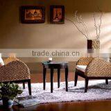 Water Hyacinth Coffee Set With Wooden Table