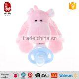 New Design OEM/ODM Silicone Baby Pacifier With Pink Plush Animal Toy thumbnail-1