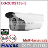 3MP DS-2CD2T35-I8 bullet HD IP Camera infrared sensor long distance with EXIR 80m IR range