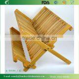 BH006 Foldable Bamboo Dish Rack, Bamboo Kitchenwares Rack thumbnail-2