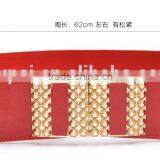 Fashion Metallic Gold Belt Wide Leather Belt for Girls and Women