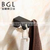 New Modern Euro Design Zinc Alloy Black Bathroom Accessory Set Double Robe Hook