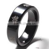 Wood Grain Paper Inlay Tungsten Carbide Ring Wholesale Tungsten Wedding Band thumbnail-2