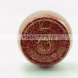 Red Vivid Flower Round Tin Plate Tea Canister for Matcha thumbnail-6