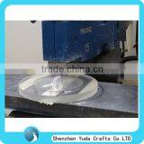 High Elegant Perspex Display Disc Clear Polished CNC Milling Round Block