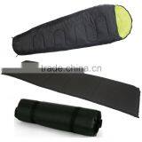 SINGLE SLEEPING BAG WITH SELF INFLATE PADDED FLOOR ROLL MAT MUMMY HOOD CAMPING