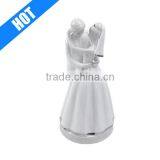 White Glazed Bride and Groom Wedding Cake Topper Porcelain thumbnail-1