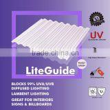UV Coated Translucent Corrugated Plastic Polycarbonate Sheet (LiteGuide ROMA)