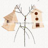 Cheap Unfinished Wooden Bird House Wholesale Wood Bird Nest Cages thumbnail-5